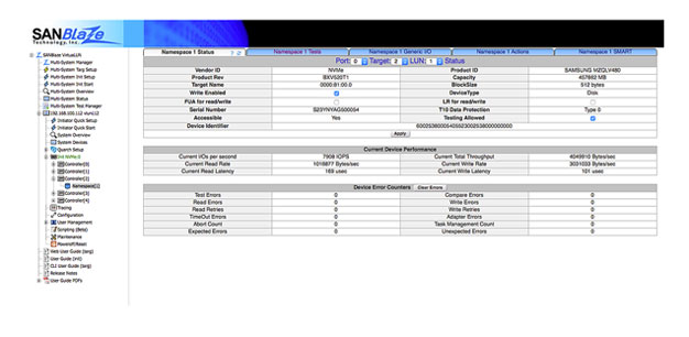 Sanblaze NVMe Testing
